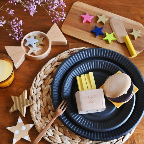 kiko+ キコ hamburger set ハンバーガーセット 楽器 木製おままごと ファーストフード ポテト 木のおもちゃ kiko+&gg*