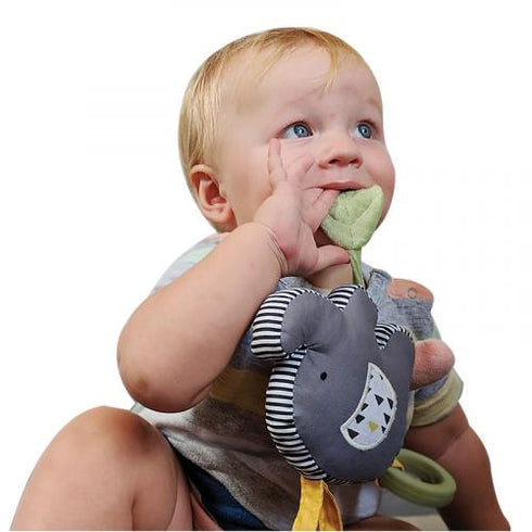 TIKIRI Elephant Vibrator Toy with Teether ぞうさんの 引っ掛けおもちゃ ベビーカー 布製おもちゃ ティキリ