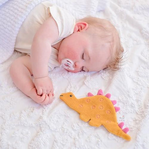 TIKIRI 恐竜 ちょうちょ カシャカシャタオル ベビーおもちゃ Crinkle オーガニックコットン ティキリ