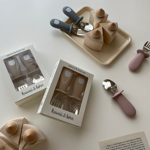 kawaii&born くまさん スプーン&フォーク カトラリーセット 子供用 ベビー用 KawaiiZou