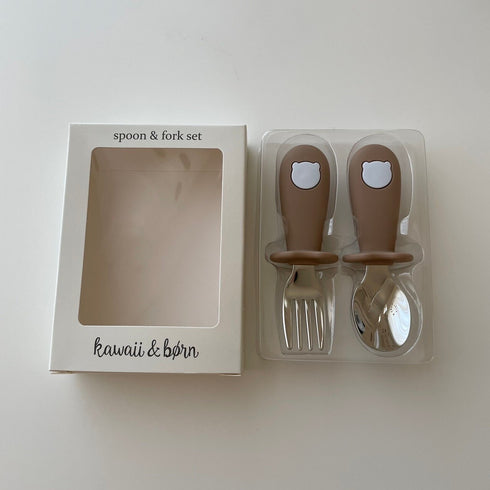 kawaii&born くまさん スプーン&フォーク カトラリーセット 子供用 ベビー用 KawaiiZou