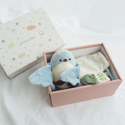 amanoppo ぬいけっと 青い鳥 ぬいぐるみ&ブランケットセット あまのっぽ