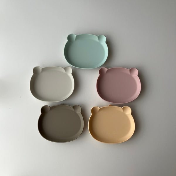 kawaii&born くまシリコンプレート 割れないお皿 離乳食 滑り止め ベビー食器 Bear