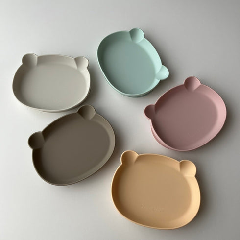 kawaii&born くまシリコンプレート 割れないお皿 離乳食 滑り止め ベビー食器 Bear