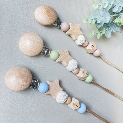 LABRO 星とトイホルダー セット 赤ちゃんのおもちゃ 木製歯固め トイクリップ シリコン 日本製 ラブロ