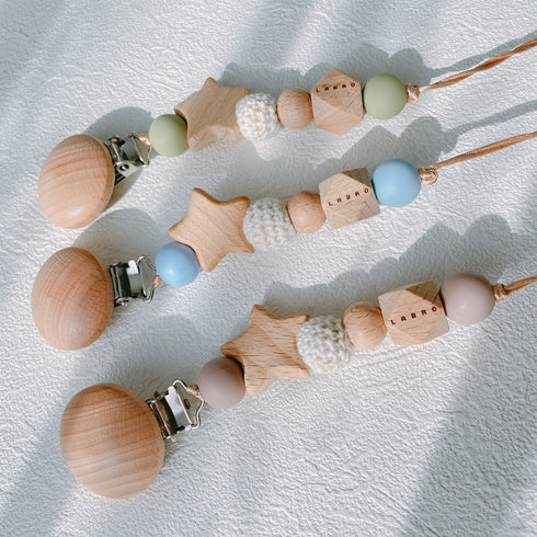 LABRO 星とトイホルダー セット 赤ちゃんのおもちゃ 木製歯固め トイクリップ シリコン 日本製 ラブロ