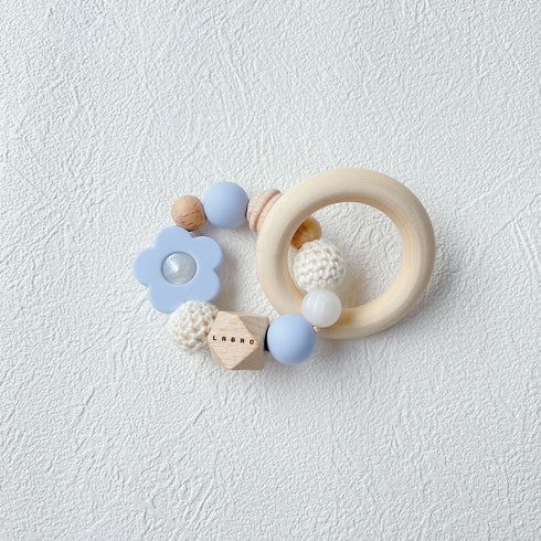 LABRO 歯がため 花柄 フラワー 木製 木のおもちゃ ファーストトイ 歯固め 日本製 ラブロ 天然木