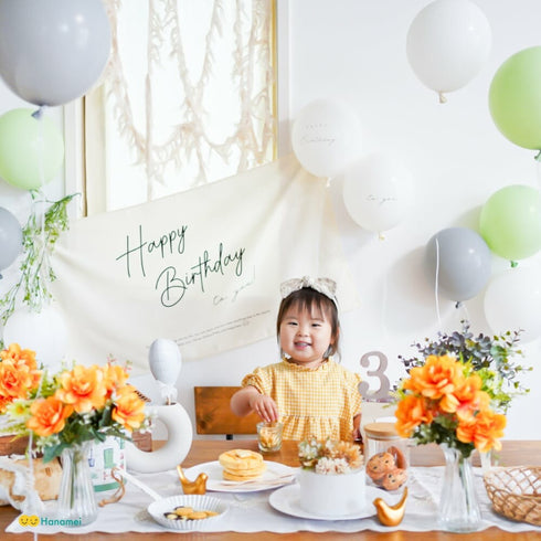 Hanamei バースデー タペストリー A 誕生日 飾りつけ 壁掛け インテリア ウォールデコレーション フォトブース 装飾 ハナメイ