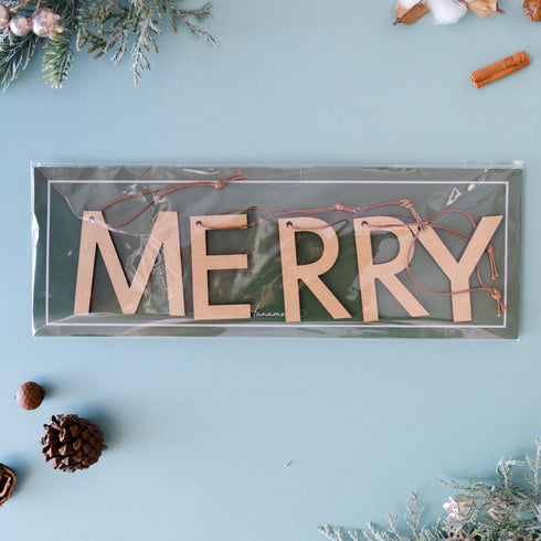 Hanamei クリスマス レター オーナメント ウッドバナー ツリー CHRISTMAS 木製 ガーランド 日本製 ハナメイ