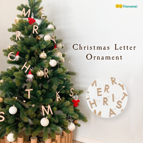 Hanamei クリスマス レター オーナメント ウッドバナー ツリー CHRISTMAS 木製 ガーランド 日本製 ハナメイ