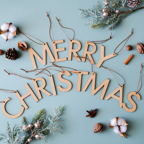 Hanamei クリスマス レター オーナメント ウッドバナー ツリー CHRISTMAS 木製 ガーランド 日本製 ハナメイ