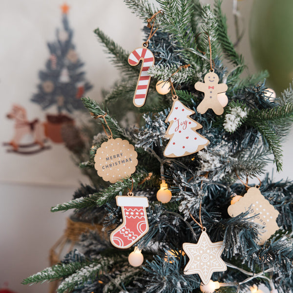 Hanamei クリスマス ウッド オーナメント モチーフ クリスマスツリー 飾り付け 木製 ツリー ハナメイ