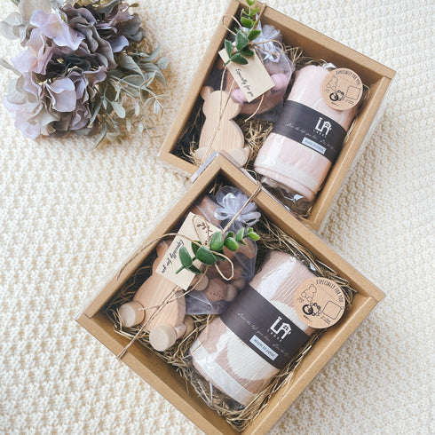 LABRO ベビーギフトセット くまさんミニカート 木馬歯固め ホルダー 木のおもちゃ タオル ファーストトイ ラブロ