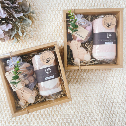 LABRO ベビーギフトセット くまさんミニカート 木馬歯固め ホルダー 木のおもちゃ タオル ファーストトイ ラブロ