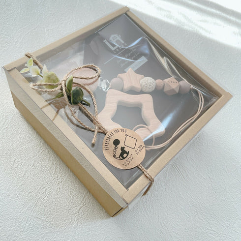 LABRO ベビーギフトセット トイクリップ&ウッドトイ 木馬 おうまさん タオル ファーストトイ ラブロ