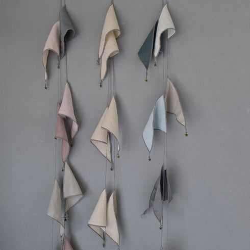 MOONTIC ファブリックガーランド グレイッシュブルー 全長2.8m コットン お誕生日ガーランド バースデー