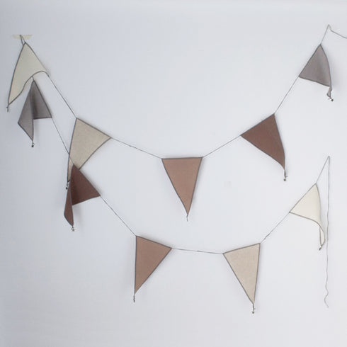 MOONTIC ファブリックガーランド ウォームグレー 全長2.8m コットン お誕生日ガーランド バースデー ムーンティック