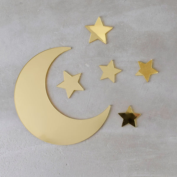 MOONTIC GOLD ゴールドミラー ムーン&スターset デコレーション パーティー ムーンティック