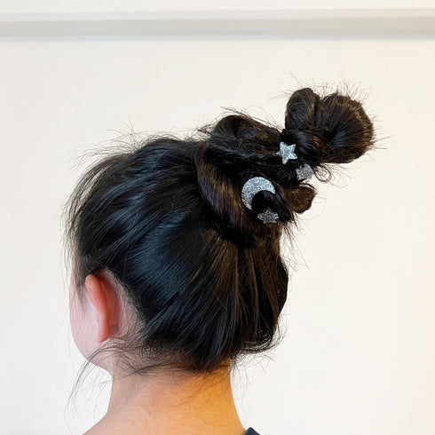 MOONTIC MINI ヘアゴム ビジュー ムーン&スター 2個入 キッズ用 MTHA00020 ムーンティック