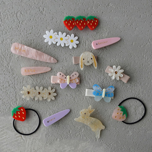 MOONTIC PINK & RED いちご 2個入 キッズ レディース ヘアゴム MTHA00043 ムーンティック