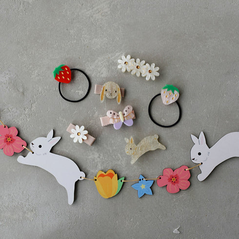 MOONTIC PINK & RED いちご 2個入 キッズ レディース ヘアゴム MTHA00043 ムーンティック