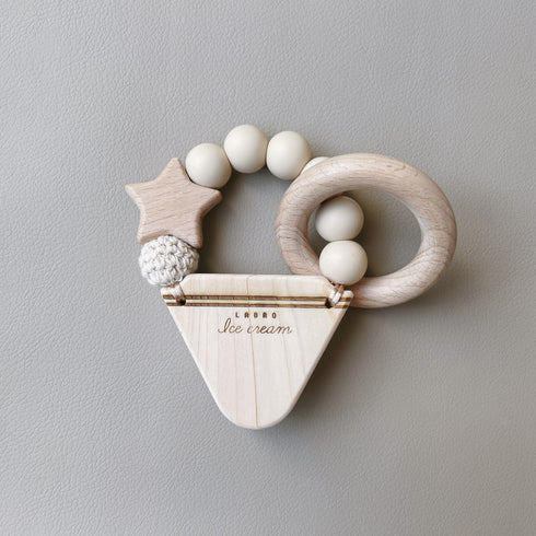 LABRO アイスクリーム 星 ティーザー 木製 歯固め 赤ちゃんのおもちゃ 日本製 ラブロ