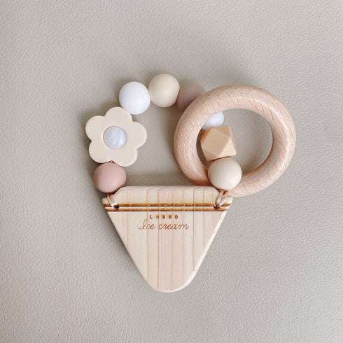 LABRO アイスクリーム ティーザー お花 歯がため フラワー 木製 木のおもちゃ ファーストトイ 日本製 ラブロ