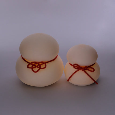 鏡餅 オブジェとしても使える半磁器のLEDライト 【Sサイズ】 お正月飾り 正月 雪だるま クリスマス サンタ帽子 shesay 108229