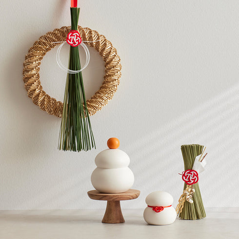 鏡餅 オブジェとしても使える半磁器のLEDライト 【Sサイズ】 お正月飾り 正月 雪だるま クリスマス サンタ帽子 shesay 108229