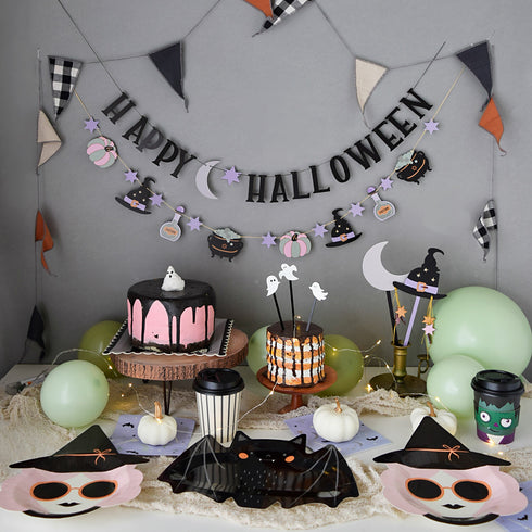 MOONTIC ファブリックminiガーランド12フラッグ ハロウィンカラー 全長2.5m ムーンティック