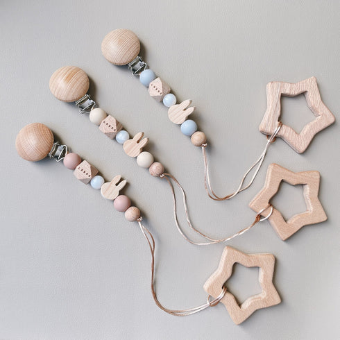 LABRO プチうさぎトイクリップ&星の歯固め 日本製 木製 木のおもちゃ ファーストトイ ラブロ