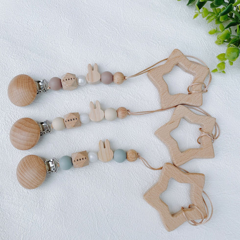 LABRO プチうさぎトイクリップ&星の歯固め 日本製 木製 木のおもちゃ ファーストトイ ラブロ