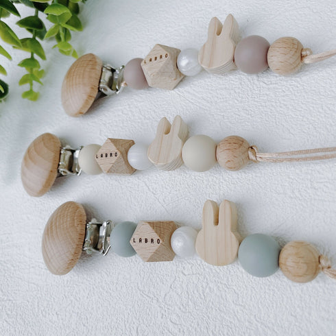 LABRO プチうさぎトイクリップ&星の歯固め 日本製 木製 木のおもちゃ ファーストトイ ラブロ