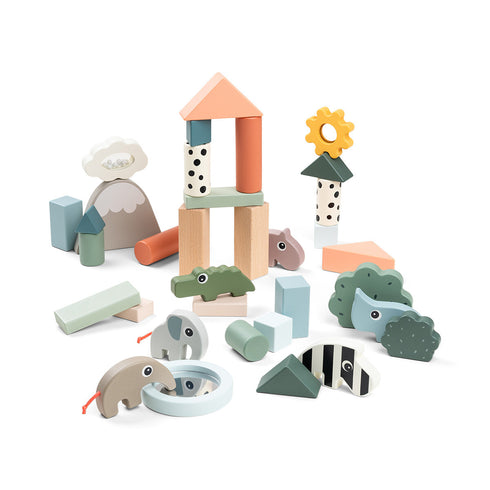 Done by Deer ビルディングブロックセット 34ピース つみき ディアフレンズ Building block set 34 pcs - Deer friends - Colour mix ダンバイディア