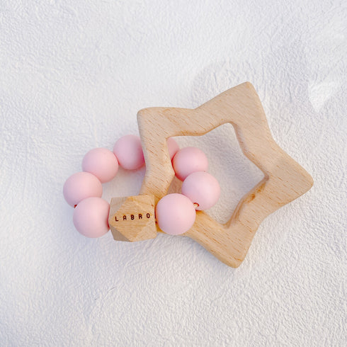 LABRO 歯がため 星 スター 木製 木のおもちゃ ウッドビーズ シリコンビーズ ファーストトイ ラブロ