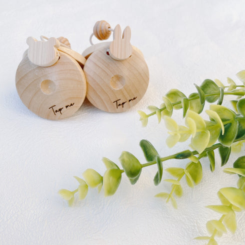 LABRO カスタネット くま うさぎ 木製 木のおもちゃ 楽器 ラブロ