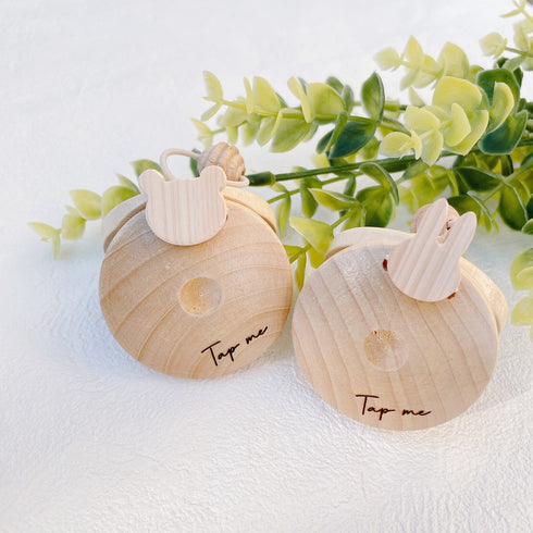 LABRO カスタネット くま うさぎ 木製 木のおもちゃ 楽器 ラブロ