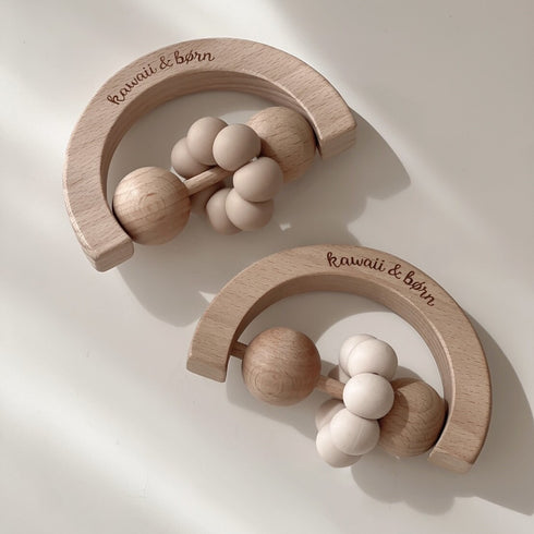 kawaii&born moon 歯固めリング 月型 木製