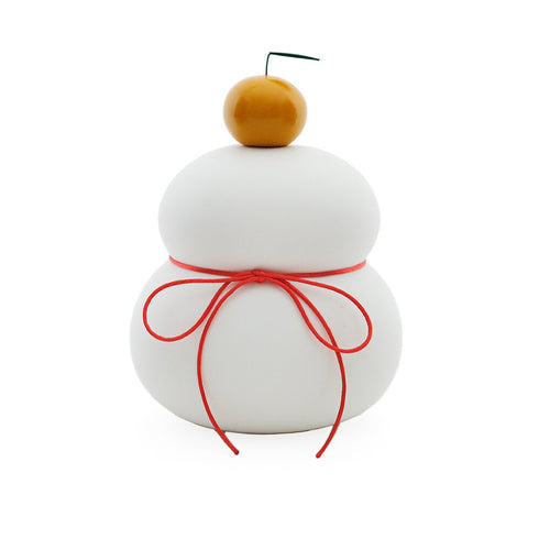 鏡餅 オブジェとしても使える半磁器のLEDライト 【ビッグサイズ】 電池式 お正月飾り 正月 雪だるま クリスマス サンタ帽子 shesay 108365