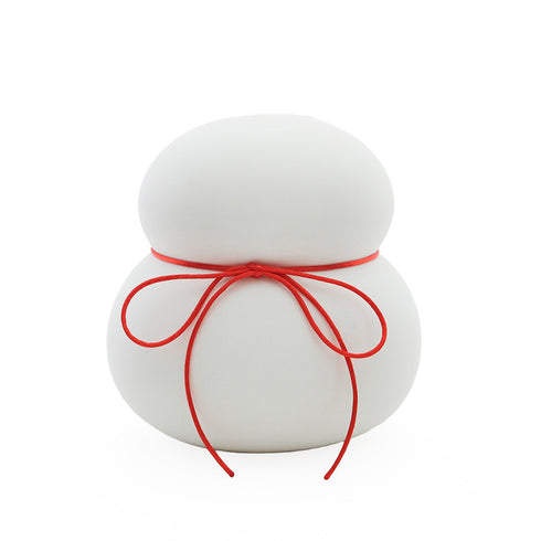 鏡餅 オブジェとしても使える半磁器のLEDライト 【ビッグサイズ】 電池式 お正月飾り 正月 雪だるま クリスマス サンタ帽子 shesay 108365