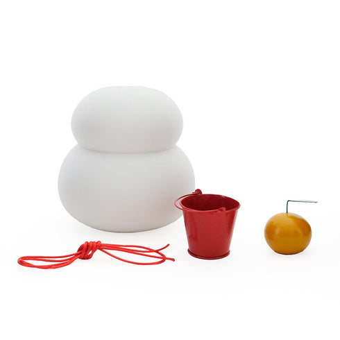 鏡餅 オブジェとしても使える半磁器のLEDライト 【ビッグサイズ】 電池式 お正月飾り 正月 雪だるま クリスマス サンタ帽子 shesay 108365