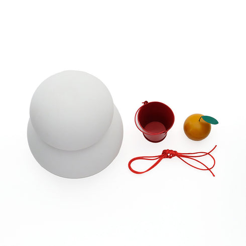 鏡餅 オブジェとしても使える半磁器のLEDライト 【ビッグサイズ】 電池式 お正月飾り 正月 雪だるま クリスマス サンタ帽子 shesay 108365