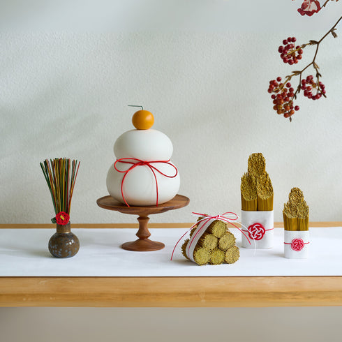 鏡餅 オブジェとしても使える半磁器のLEDライト 【ビッグサイズ】 電池式 お正月飾り 正月 雪だるま クリスマス サンタ帽子 shesay 108365