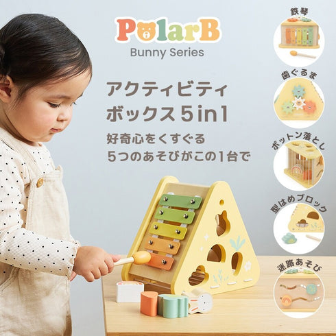 PolarB バニーシリーズ アクティビティボックス / 5in1 楽器 型はめパズル TYPR44291 ポーラービー