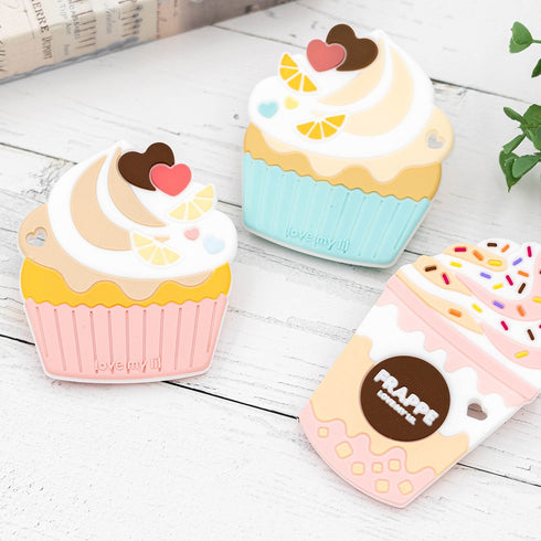 Love my lil 歯がため カップケーキ ブルー ピンク ラブマイリル