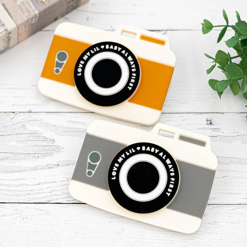 Love my lil 歯がため カメラ ブラウン グレー ラブマイリル