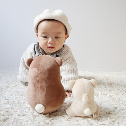 amanoppo ゆらゆら 親子でねんね -おきあがりこぼしとラトルのセット- くまさん ぬいぐるみ あまのっぽ