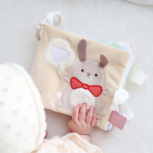 amanoppo ふんわりえほん BOX入 「うさぎたちのお茶会」 布絵本 あまのっぽ