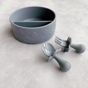 Grabease グラビーズ シリコンボウル グレー Silicone Suction Bowl ベビー食器 離乳食