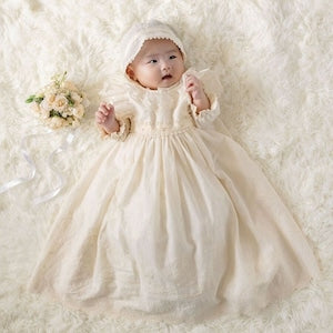 Amorosa mamma セレモニードレス クラシカルレース 3点セット 50-70cm 日本製 オーガニックコットン100% CAK027 アモローサマンマ